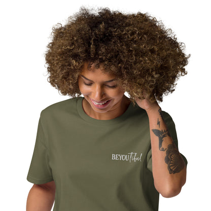 BeYouTiful, Unisex Organic Cotton T-Shirt (Dark), Embroidered